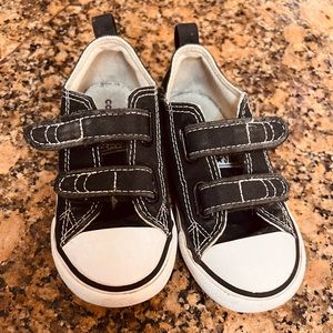 Black Velcro slip on converse